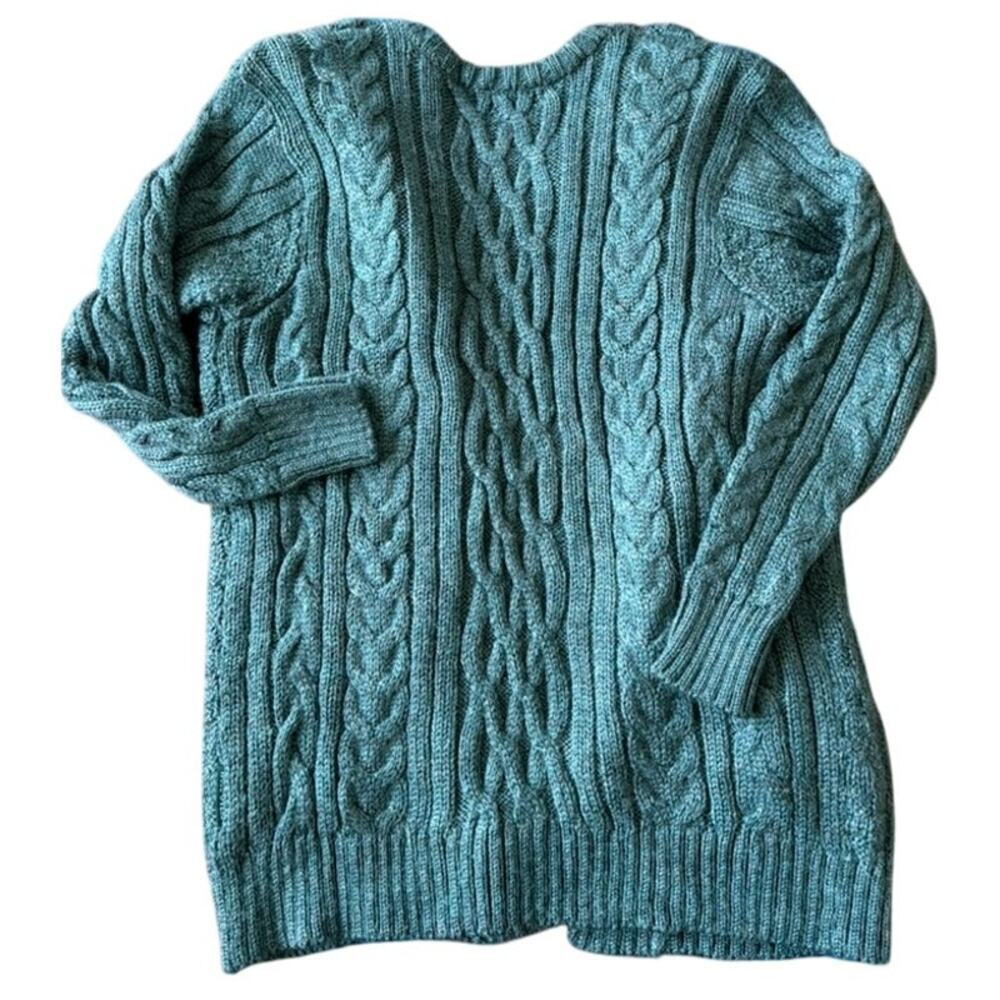 Vintage WoolOvers Cable Knit Cardigan – Irish Fisherman Style – Size Medium - Picture 4 of 5